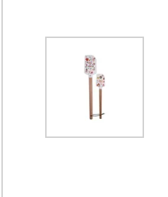 Silicone & Wood Spatulas with Holiday Pattern & Leather Tie