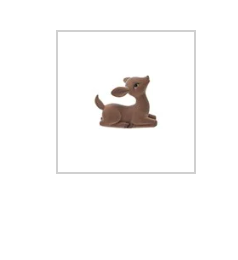 Flocked Resin Sitting Fawn, Brown