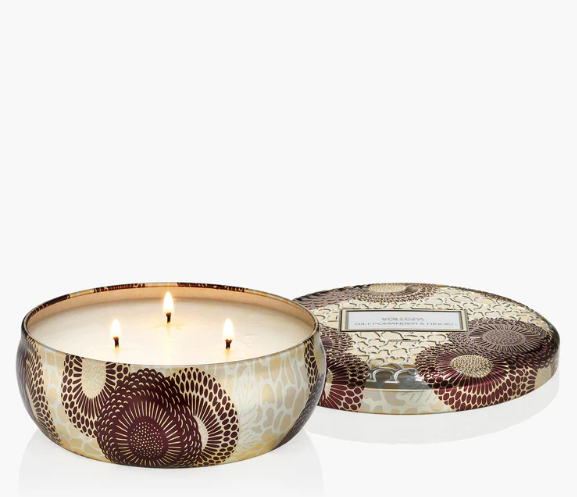 Gilt Pomander & Hinoki 3 Wick Tin - Voluspa