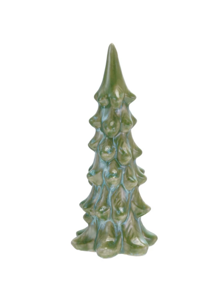 Stoneware Tree, Reactive Glaze, Blue & Green (Each One Will Vary)