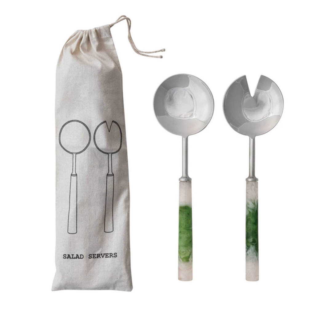 Stainless Steel Salad Servers, Set of 2 in Bag (Each One Will Vary)