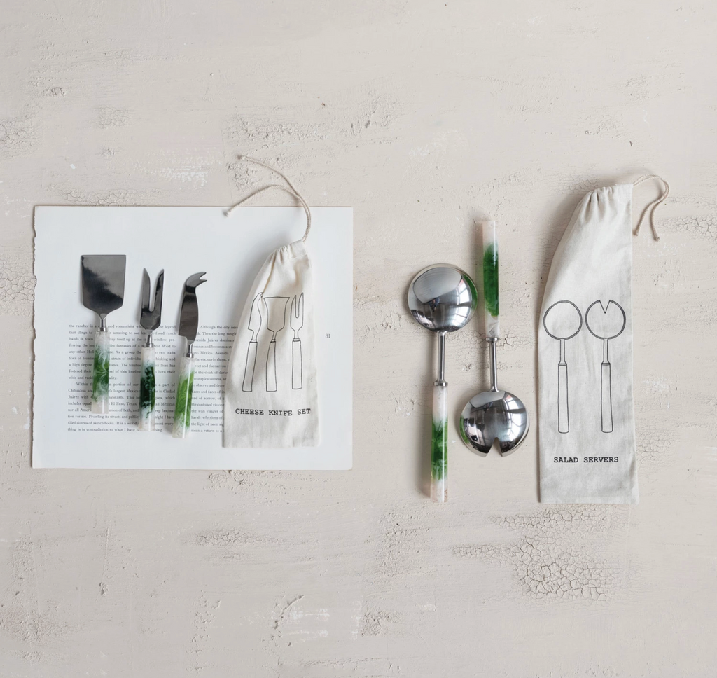 Stainless Steel Salad Servers, Set of 2 in Bag (Each One Will Vary)