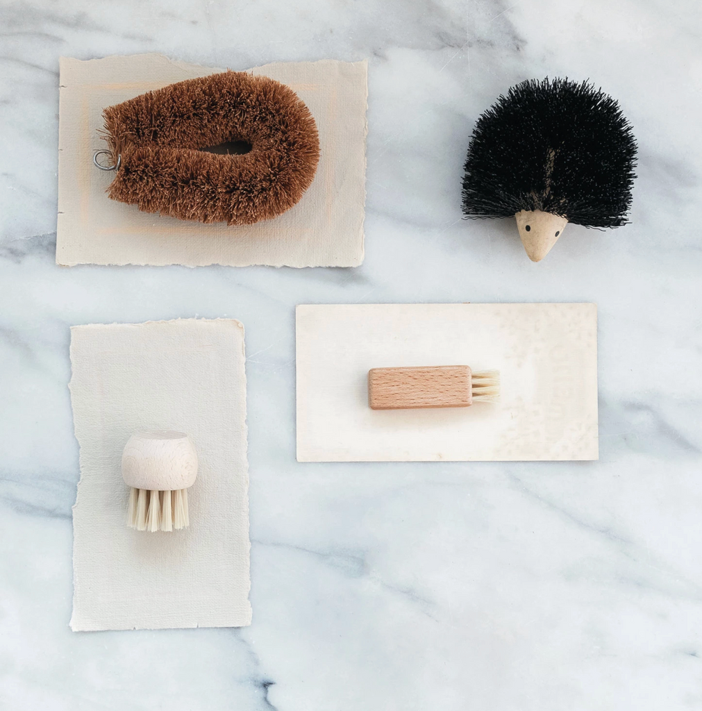 Beech Wood & Plastic Vegetable Brush, Natural