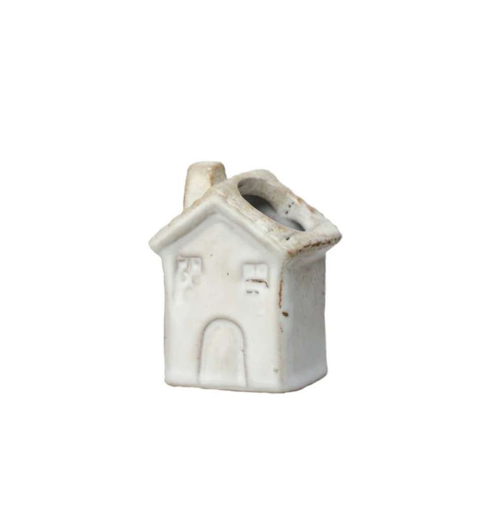 Stoneware House Shaped Toothpick Holder (Each One Will Vary)
