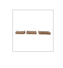 Decorative Hand-Woven Rattan Trays w/ Handles