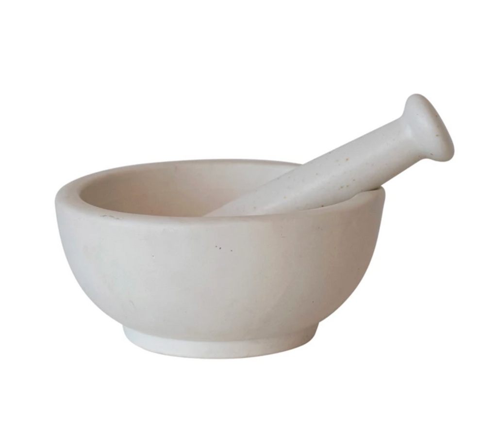 Stoneware Mortar & Pestle, Set of 2