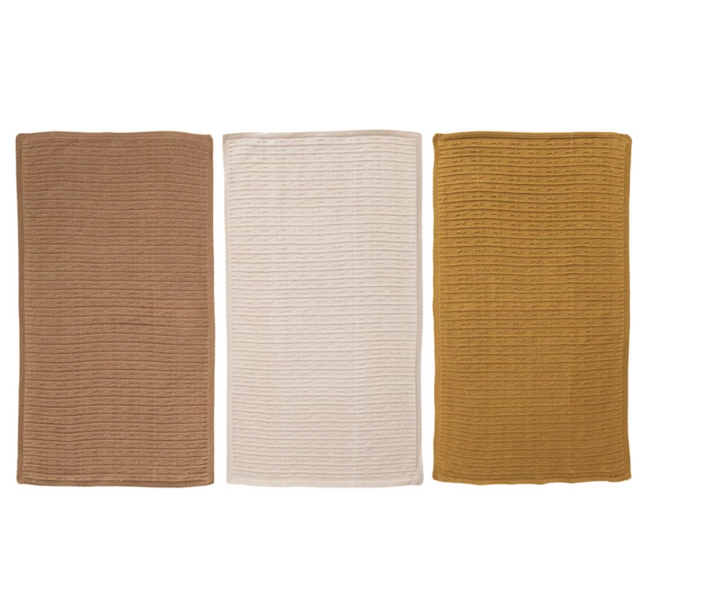 Cotton Knit Tea Towel, 3 Colors