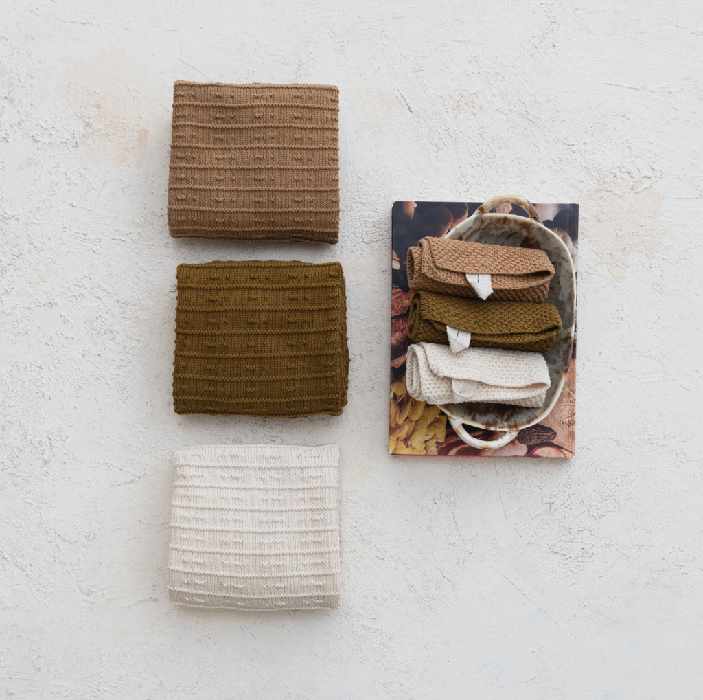 Cotton Knit Tea Towel, 3 Colors