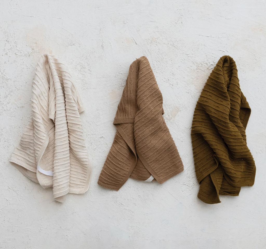 Cotton Knit Tea Towel, 3 Colors