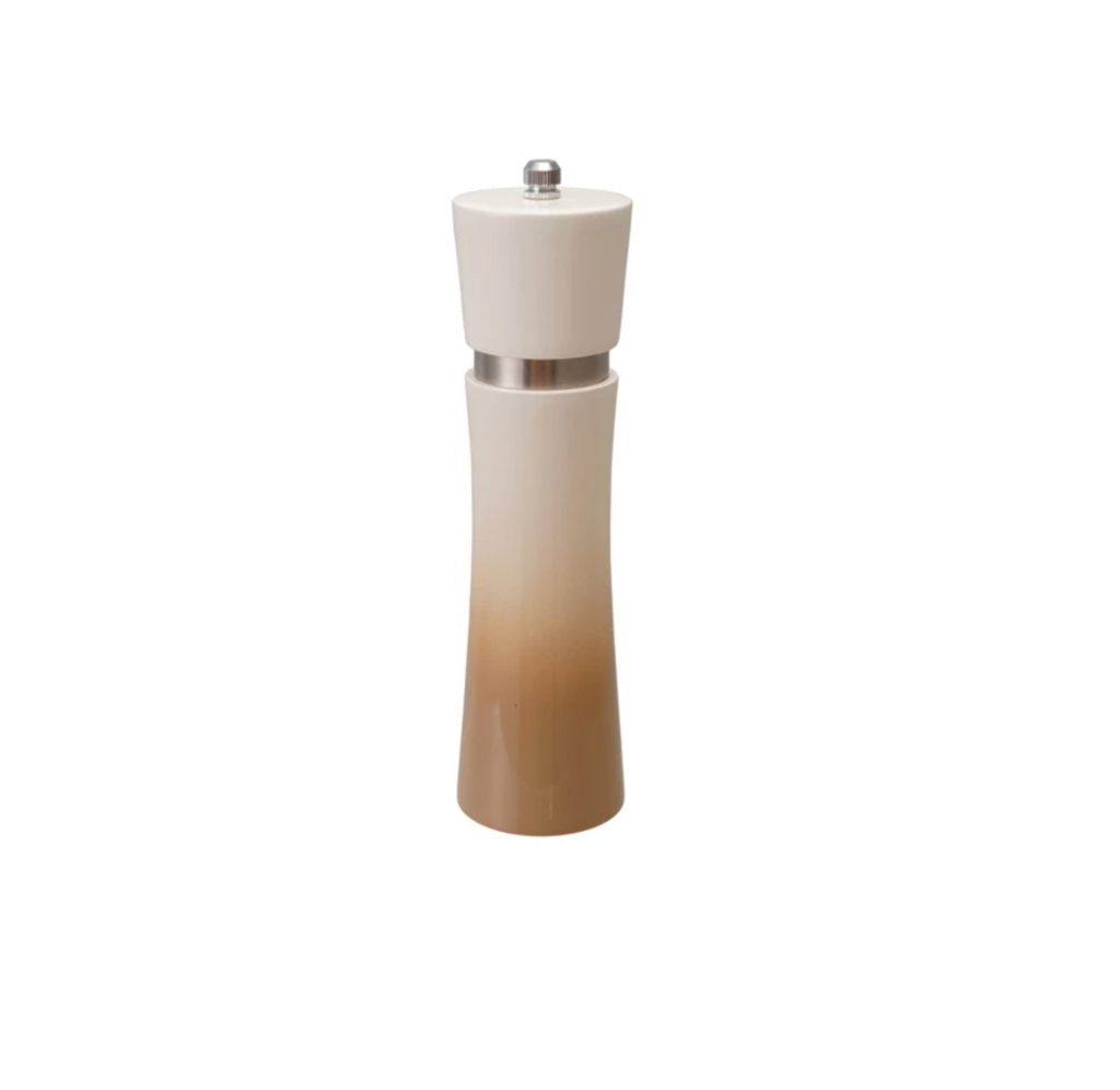 Rubberwood Salt/Pepper Mill, Cream & Tan Color Ombre
