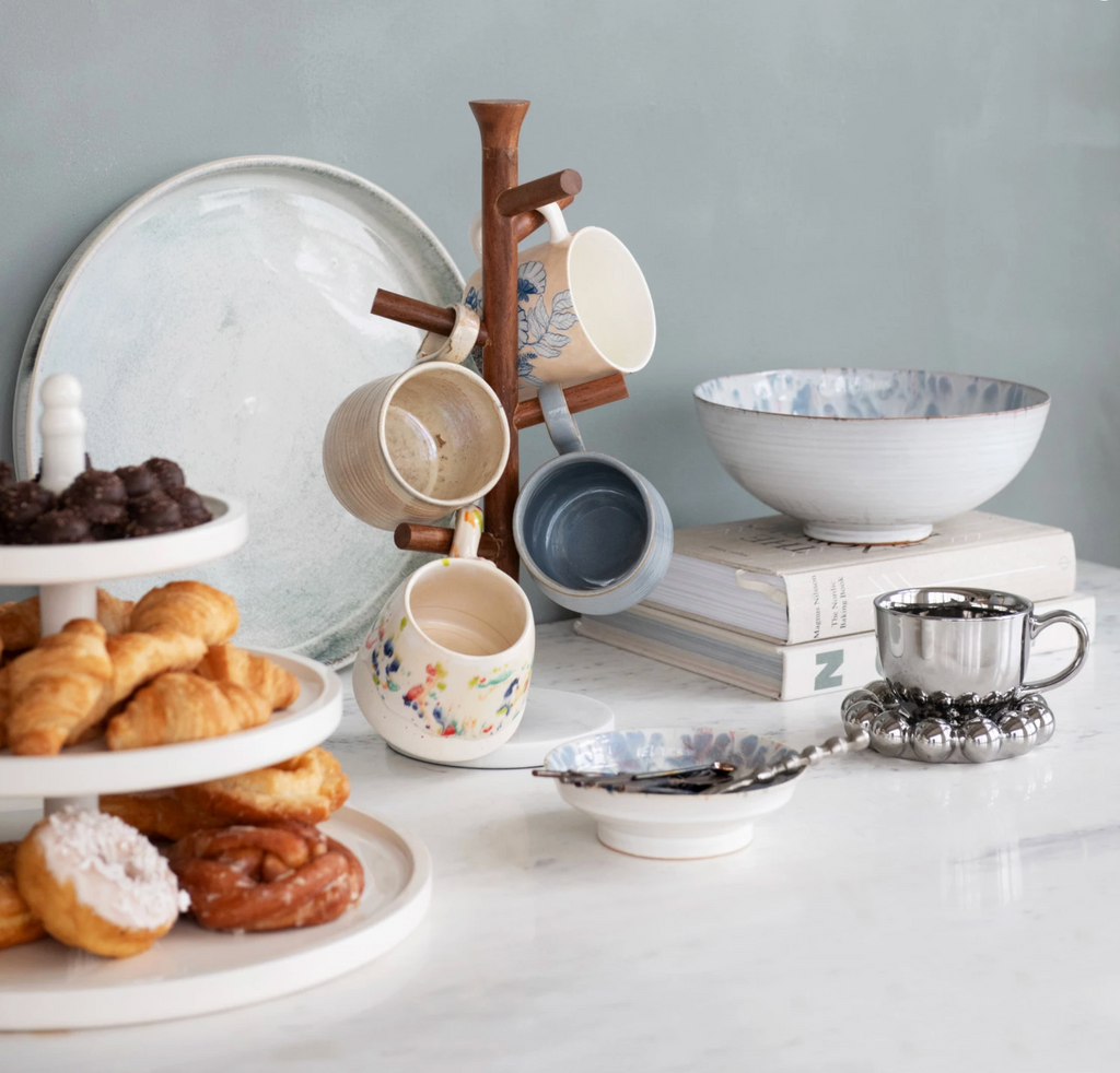 18 oz. Stoneware Mug, Reactive Glaze & Unglazed, 2 Colors (Each One Will Vary)