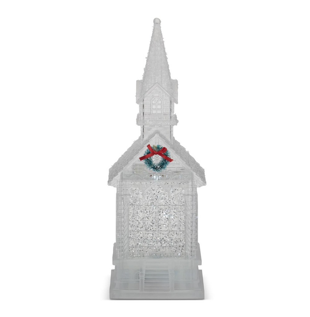 11.25 Inch Clear Acrylic Water Spinning LED Church