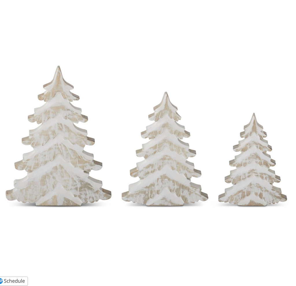 Whitewashed Mango Wood Christmas Trees
