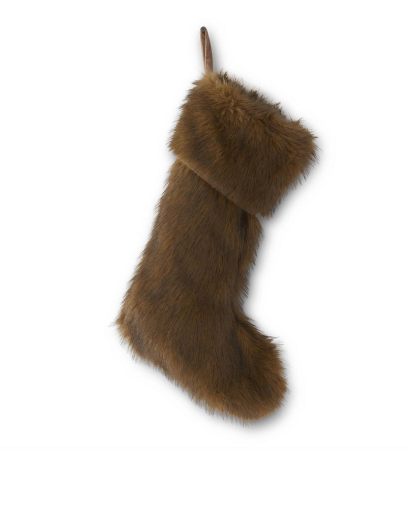 22 Inch Brown Vegan Fur Stocking