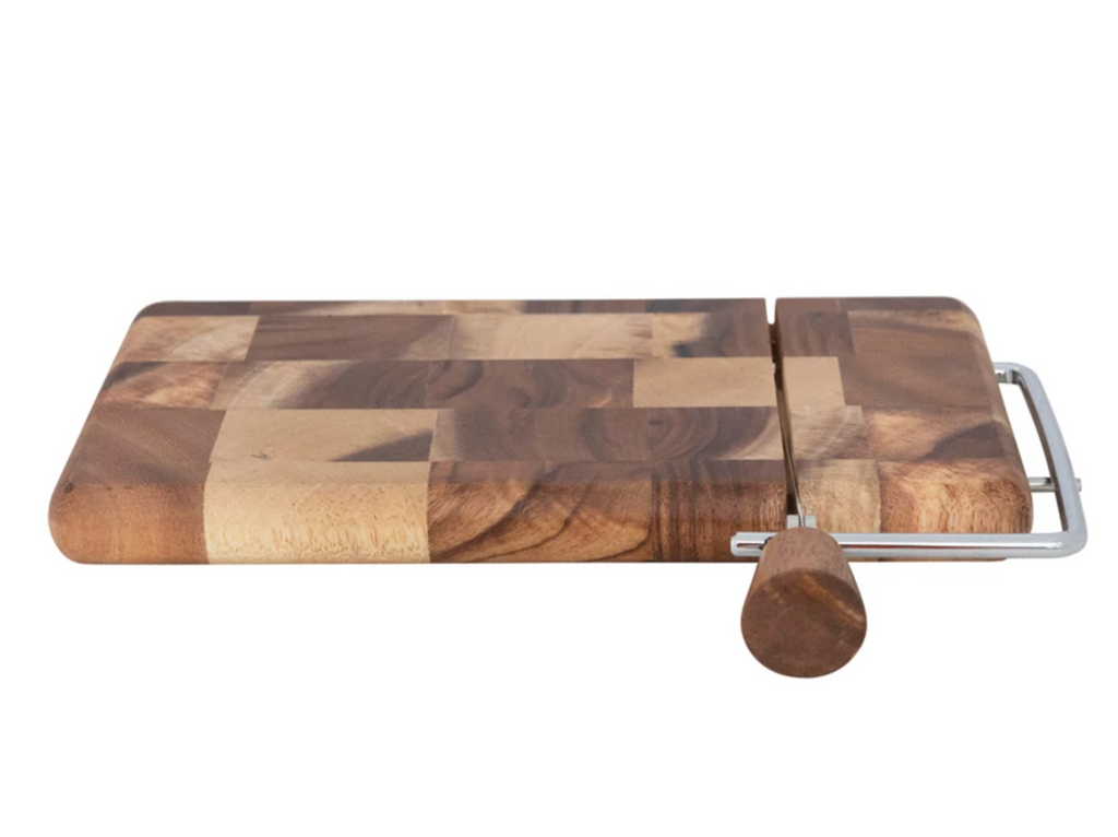 Suar Wood and Stainless Steel Cheese Slicer