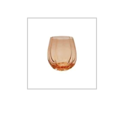 22 oz. Stemless Pumpkin Shaped Wine Glass, Orange Color