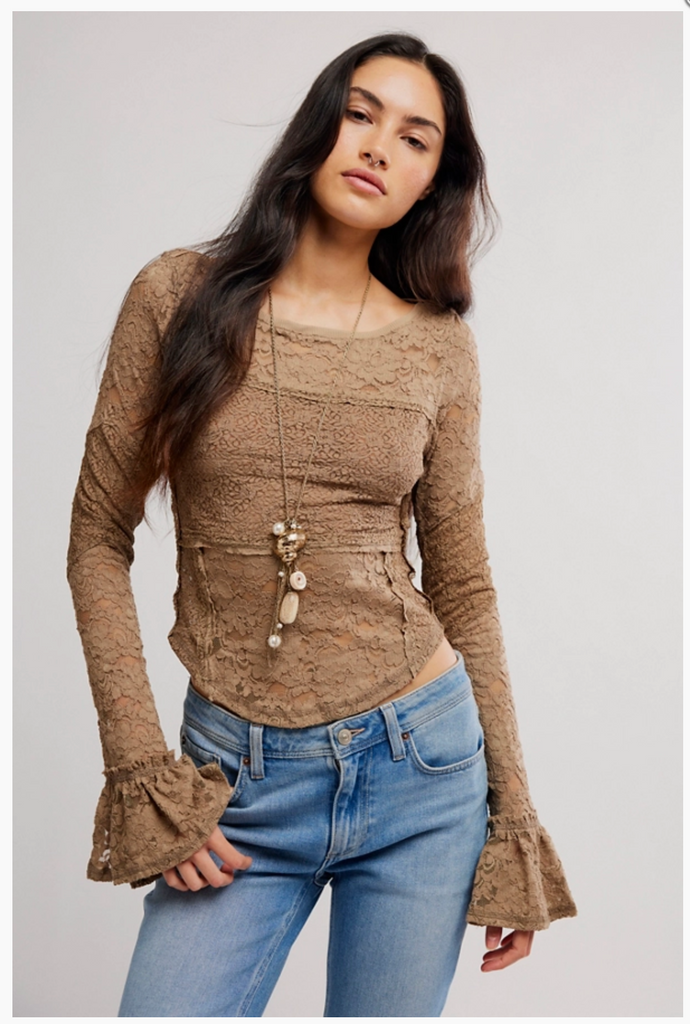 LACE LAYERING LS / DUTCH COCOA