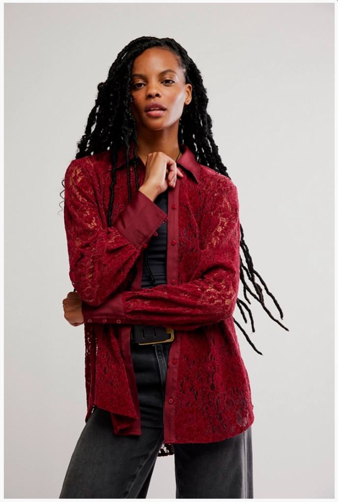 FAITH BUTTONDOWN / CABERNET