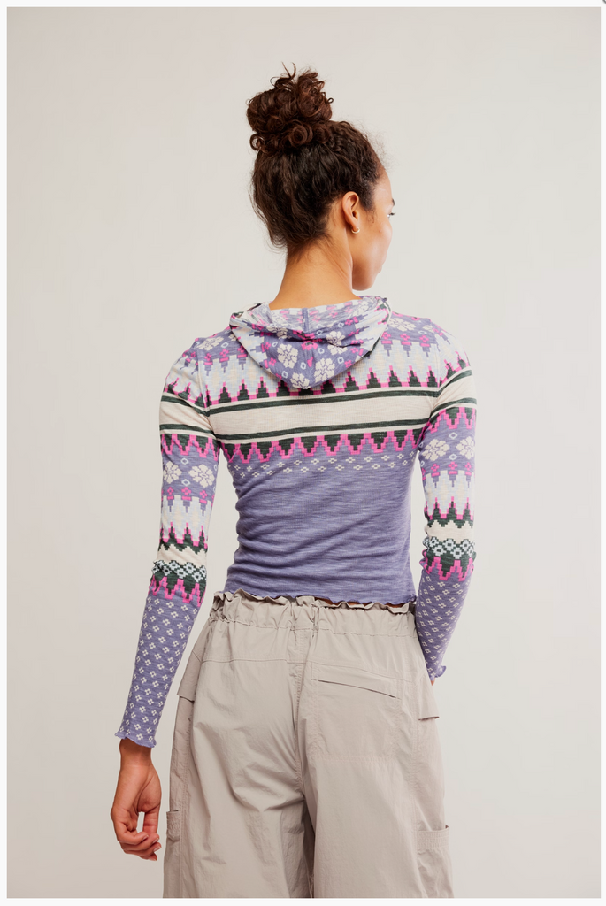 PRINTED BREATHE EASY LONG / PLAID FAIRISLE GRAPH