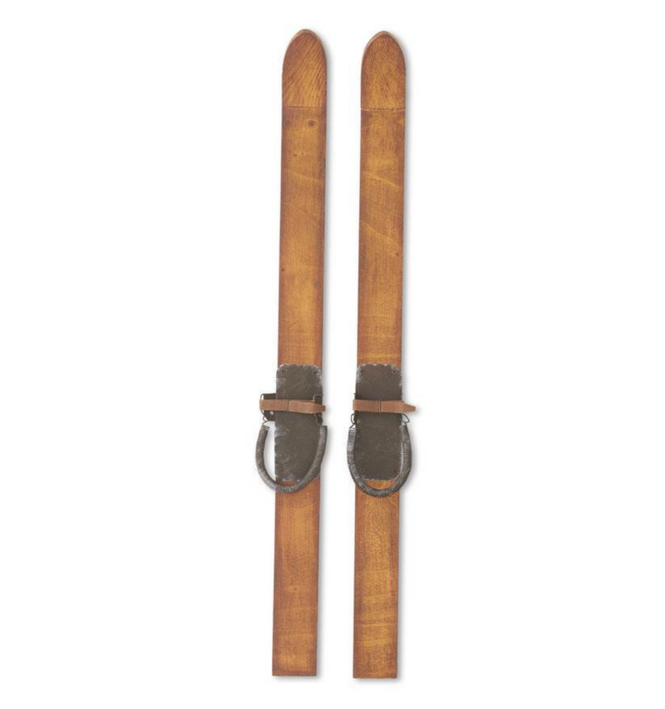 Pair of 24 Inch Decorative Wooden Skis