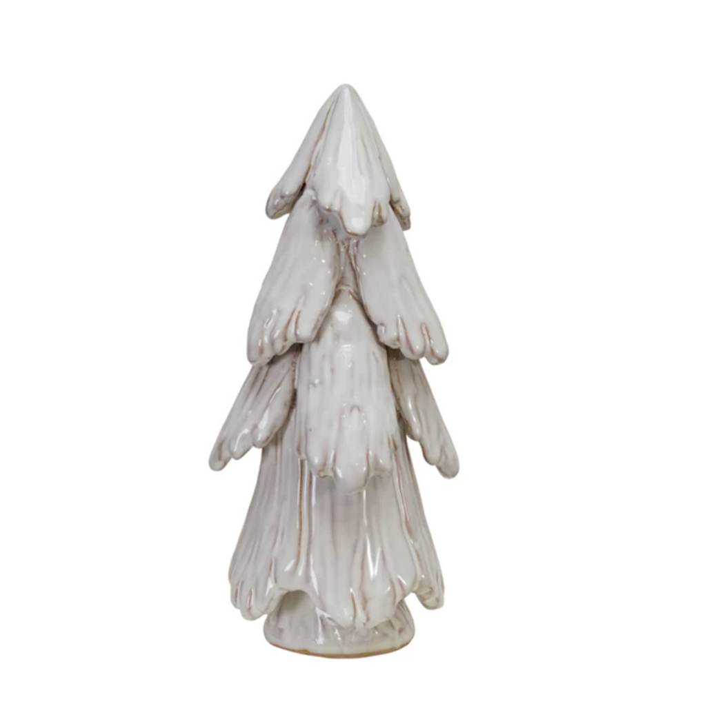 Handmade Stoneware Tree, Reactive Glaze, White (Each One Will Vary)