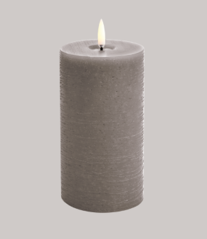 LED pillar melted candle, sandstone, rustic, 7,8x15