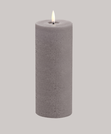 LED pillar melted candle, sandstone, rustic, 7,8x20