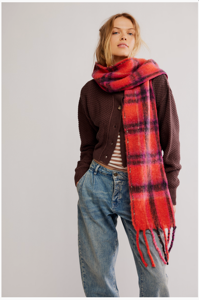 HIGHLAND PLAID SKINNY SCA / PINK COMBO