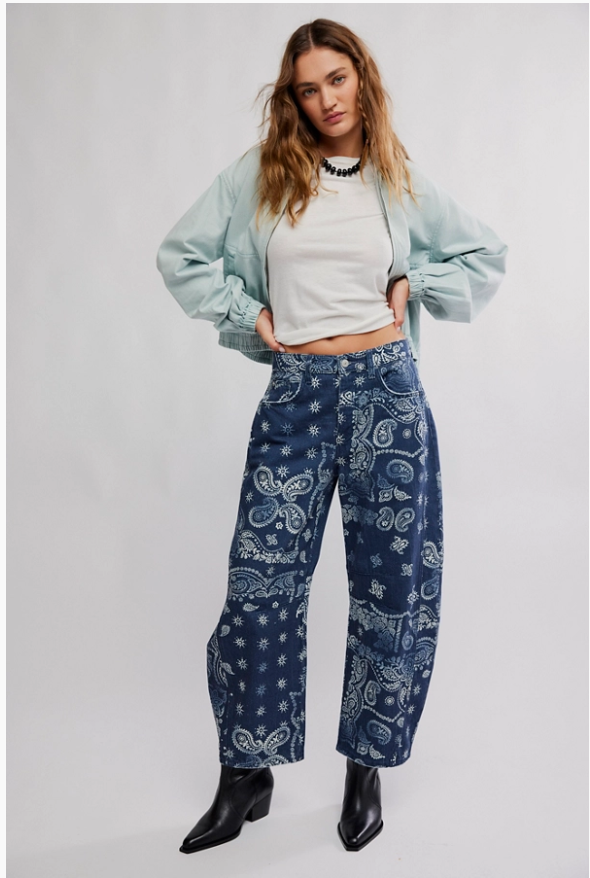 GOOD LUCK PRINTED BARREL / NAVY BANDANA