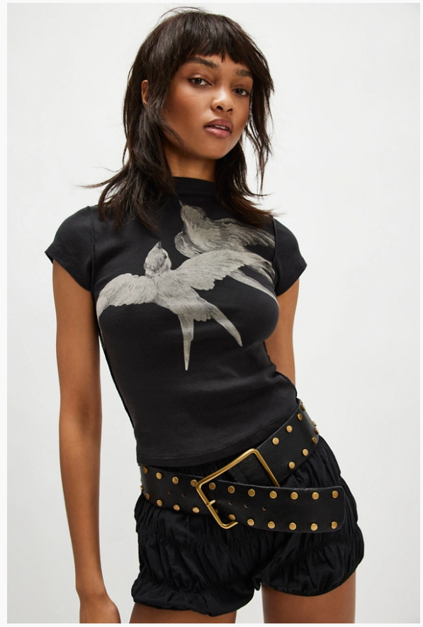 BIRDS IN FLIGHT TEE / BLACK