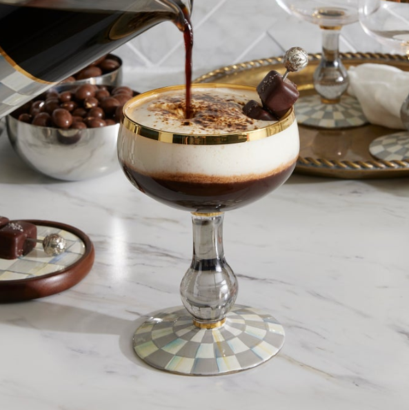 Sterling Check Coupe Glass