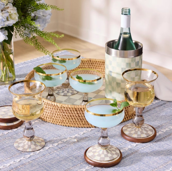 Sterling Check Coupe Glass