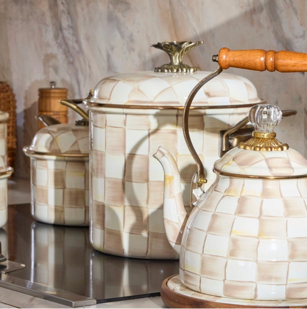 Mocha Check 7 Qt. Stockpot