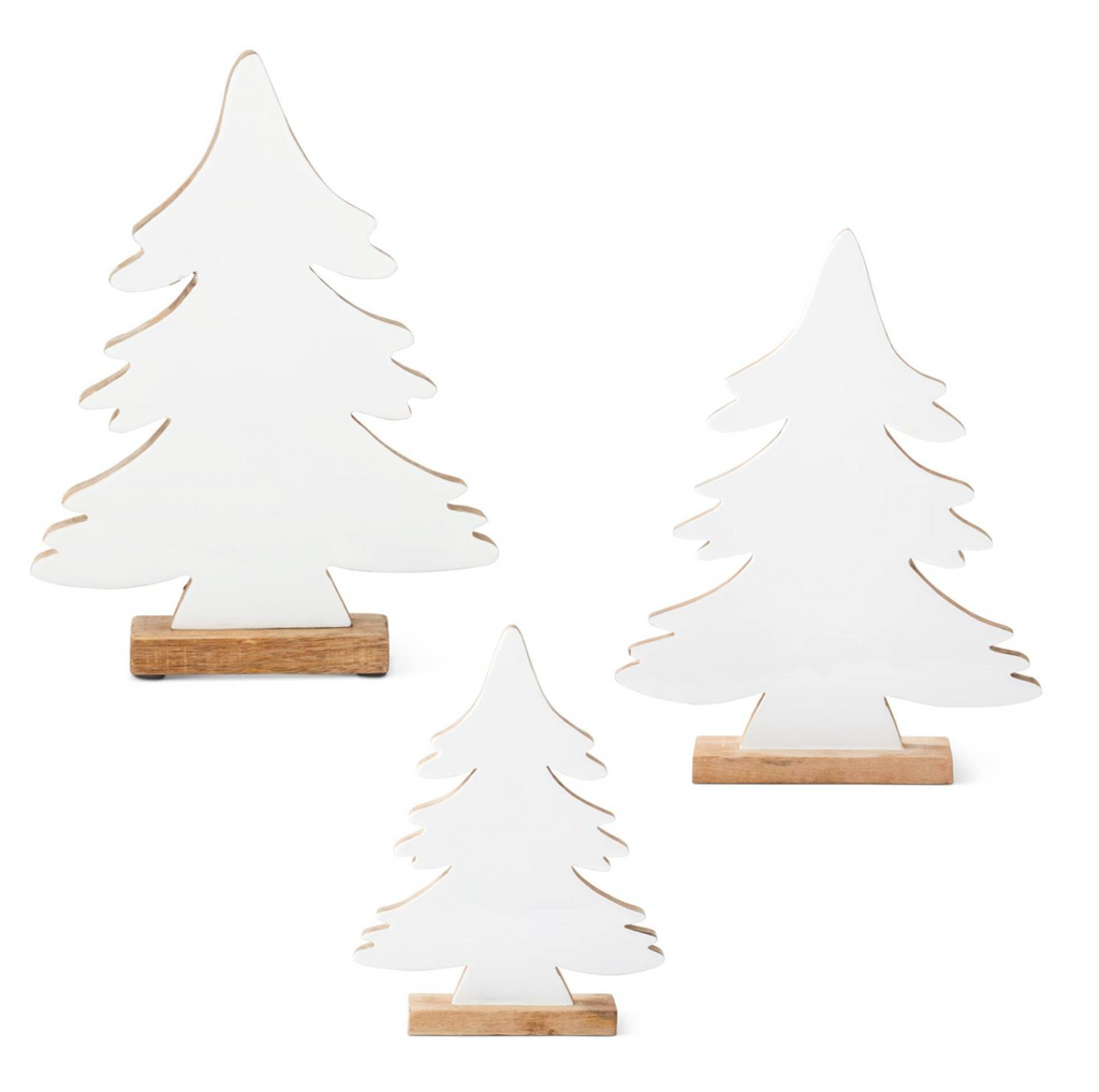 Wood Enameled Front Tabletop Christmas Tree