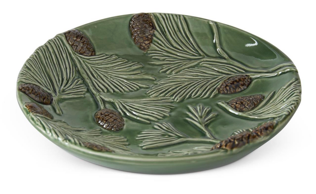 Green Ceramic Pinecone Plate