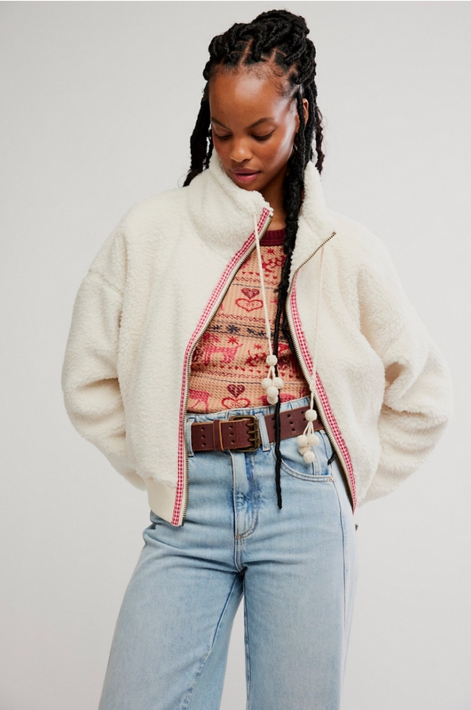 ALPINE SHERPA CARDI / WHITE SWAN