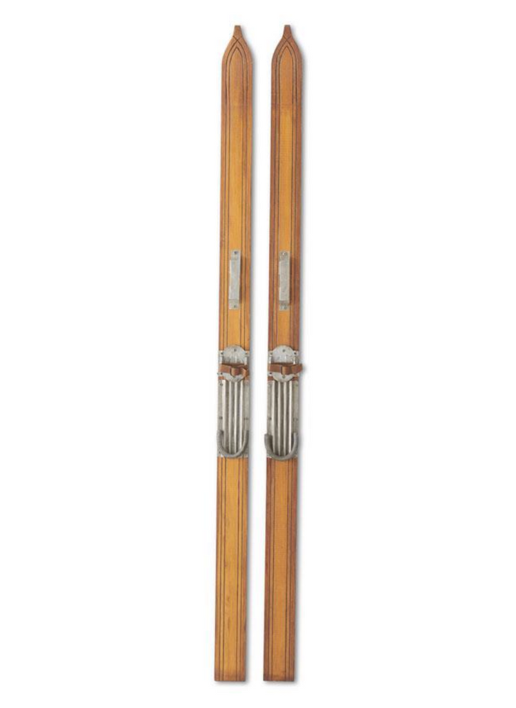 Pair of 67 Inch Decorative Wooden Skis