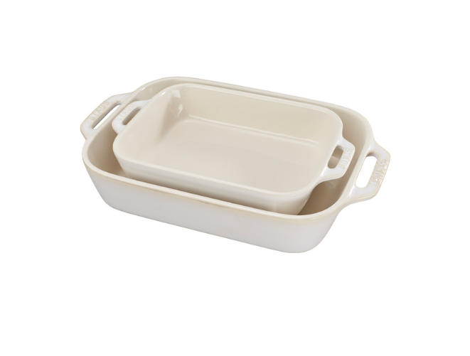 STAUB Ceramic 2-pc Rectangular Baking Dish Set Rustic Ivory – Hallstrom ...