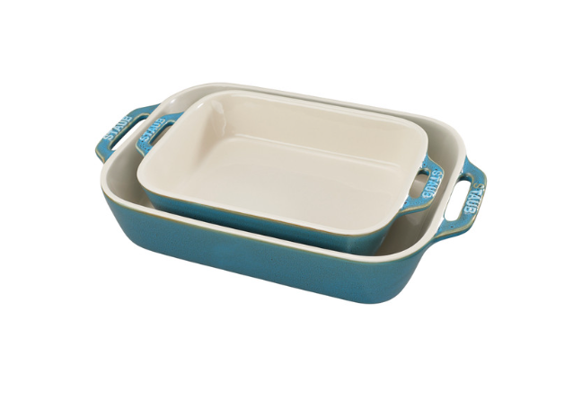 STAUB Ceramic 2-pc Rectangular Baking Dish Set Blue – Hallstrom Home