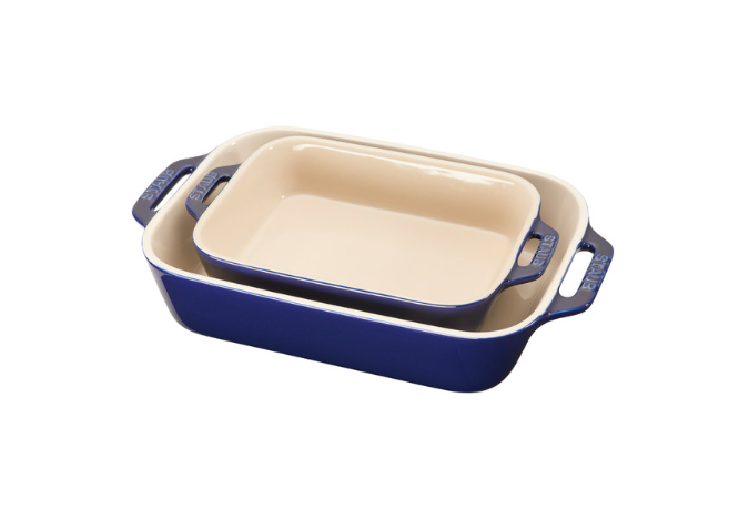 STAUB Ceramic 2-pc Rectangular Baking Dish Set Dark Blue – Hallstrom Home
