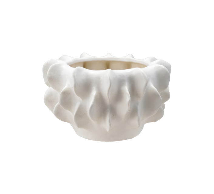 matte white planter pot Stoneware Sculptural Planter, Matte White (Holds 7" Pot) – Hallstrom Home