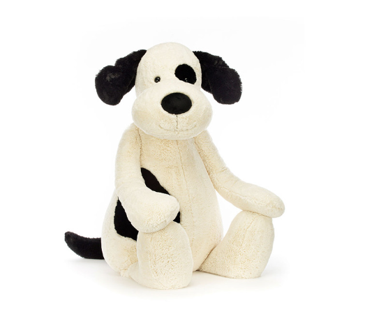 Bashful Black & Cream Puppy Giant Jellycat