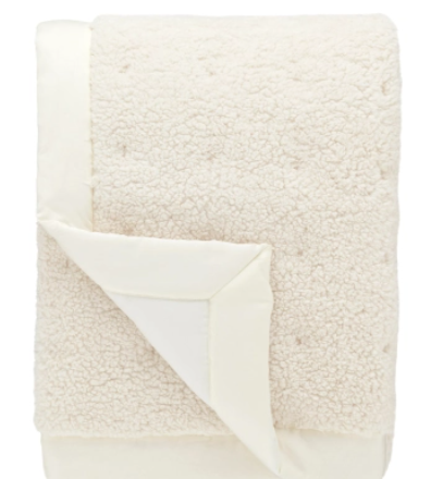 Marshmallow Fleece Ivory Puff Throw Annie Selke