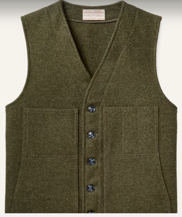 MACKINAW WOOL VEST FOREST GREEN FILSON