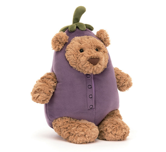 Eggplant Bartholomew Bear Aubergine Jellycat