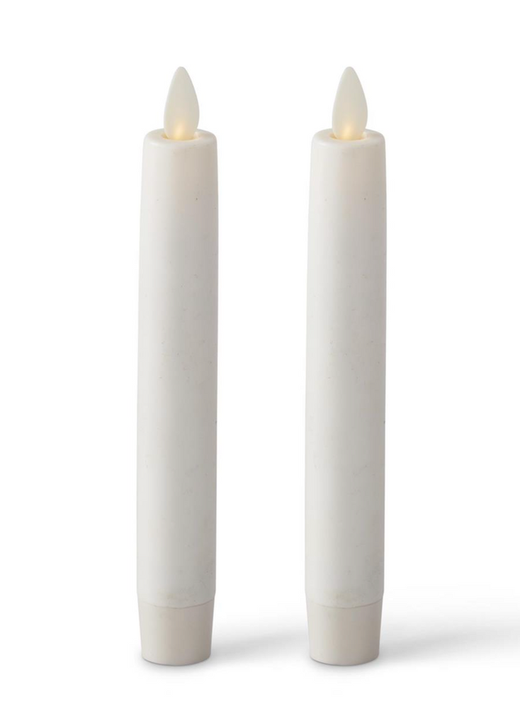 2 Pack 6 Inch White Wax Luminara Indoor Taper Candles