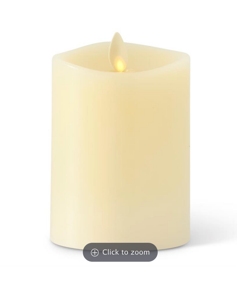 3 x 4.5 Inch Ivory Wax Indoor Pillar Luminara Candle Remote Ready