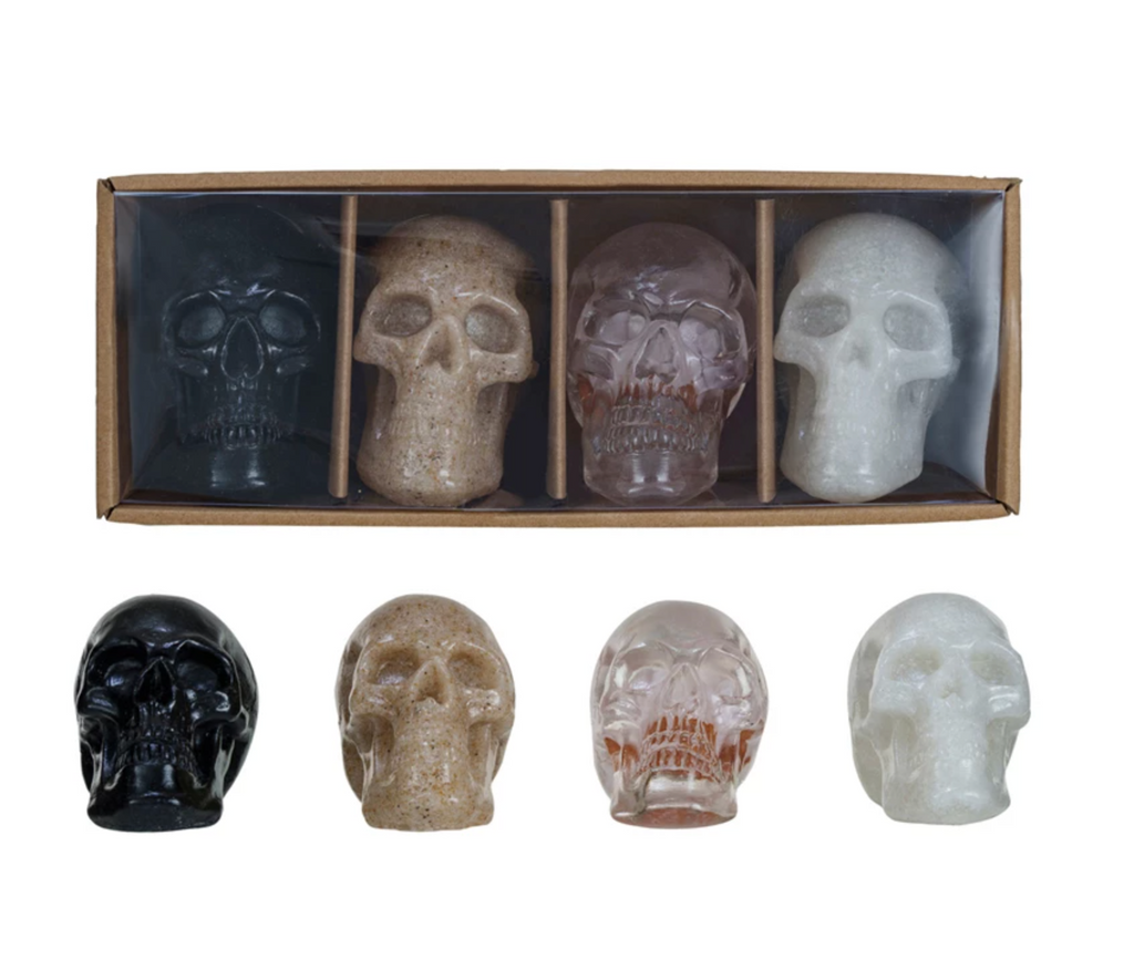 Resin Skulls, Boxed Set of 4