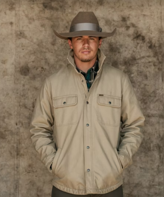 Fleece Lined Jac-shirtd Gray Khaki Filson