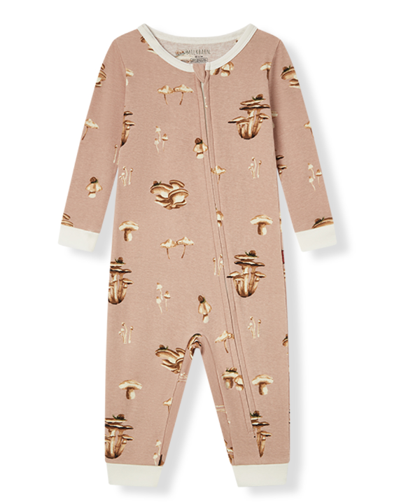 Mushroom Organic Cotton Zipper Pajama